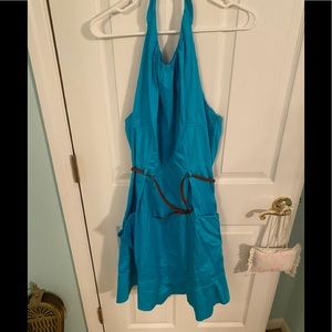 Aqua Calvin Klein Halter Dress